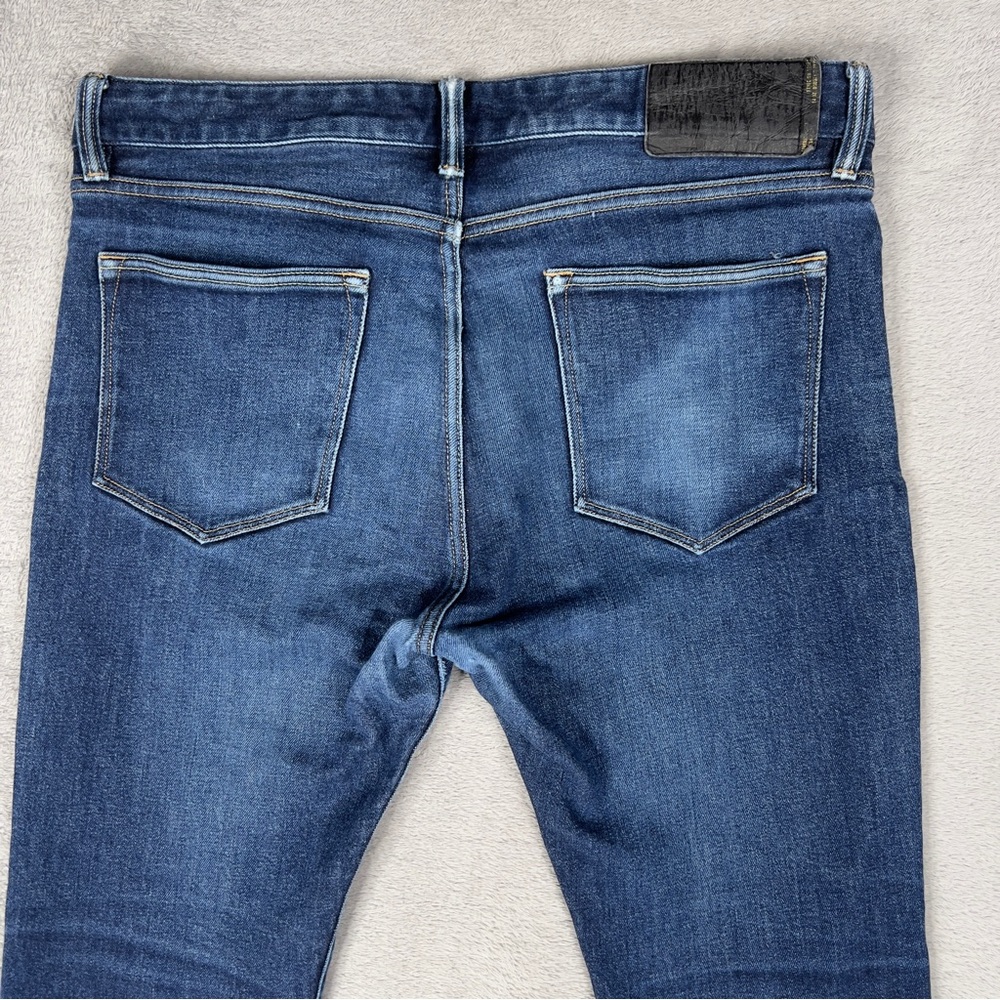 Buck Mason Maverick Slim Jeans Men's 34x28 Double Dipped Denim Medium Wash - Picture 9 of 12